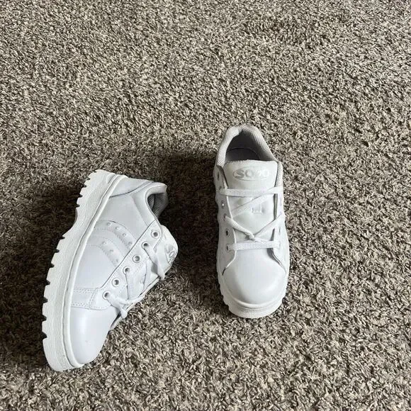 Vintage Soho Size 6 Platform Sneakers Women White 90s Y2K Platform Chunky - Picture 5 of 12